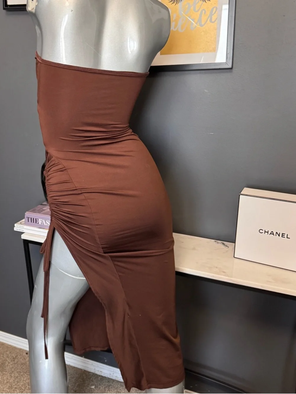 Brown Beachy Cut-Out Vacation Dress - Picture 4 of 5